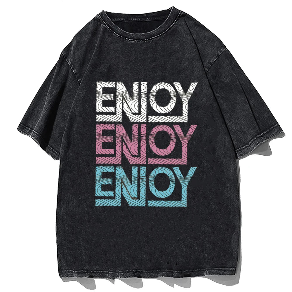 Vintage Washed Y2K Cartoon Cat T-Shirt for Summer