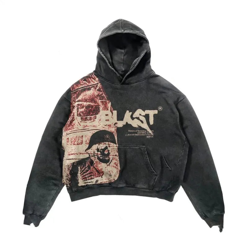 Retro Y2K Hoodie Street wear Gothic Casual