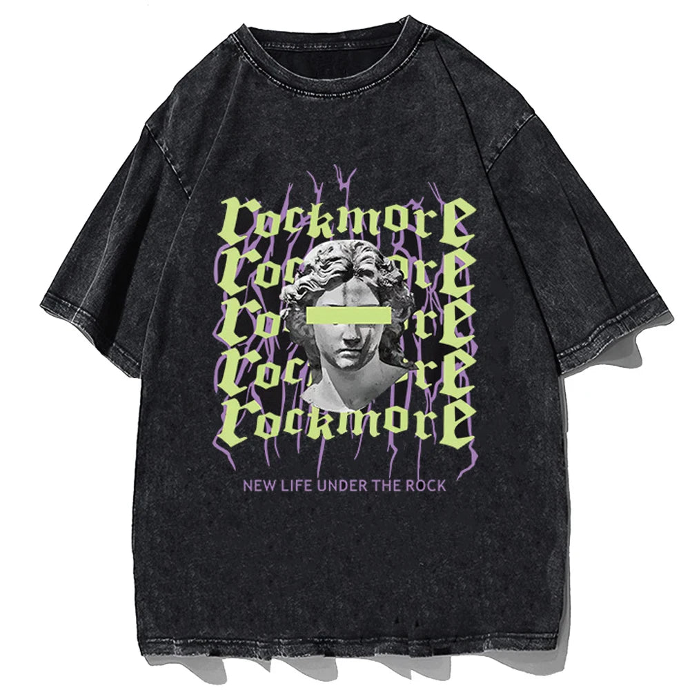 Vintage Washed Y2K Cartoon Cat T-Shirt for Summer
