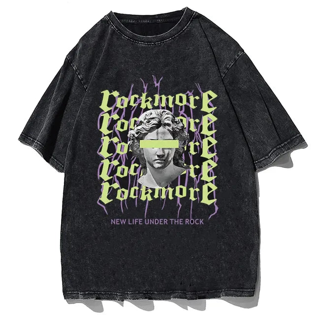 Vintage Washed Y2K Cartoon Cat T-Shirt for Summer