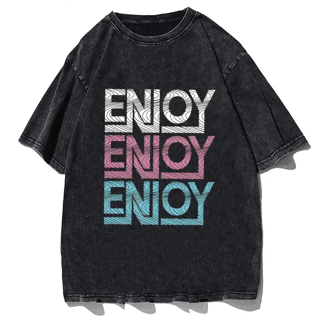 Vintage Washed Y2K Cartoon Cat T-Shirt for Summer