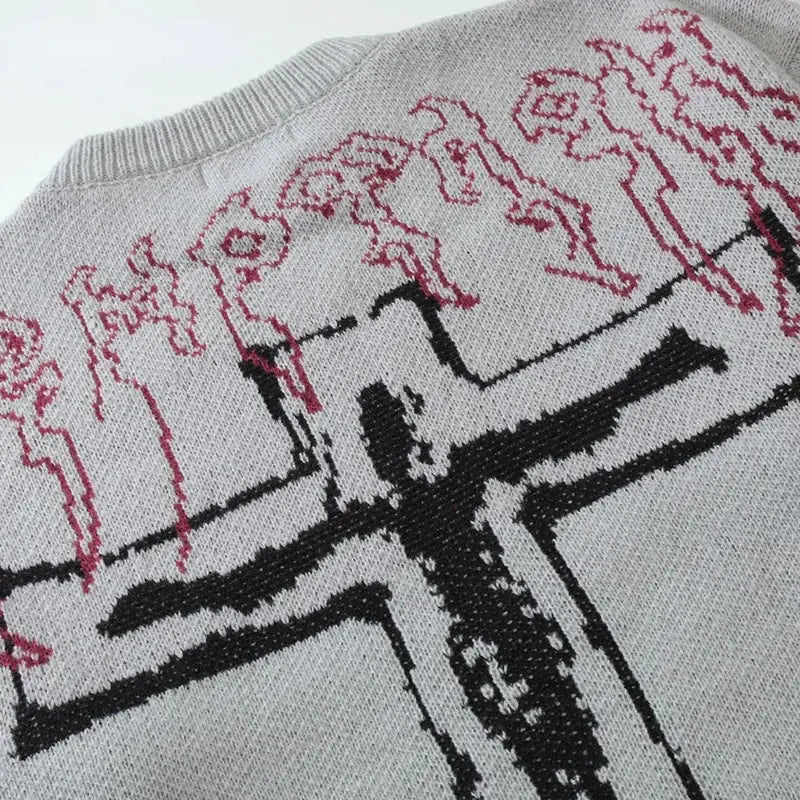 Y2K Grunge Vintage Ripped Knit Sweaters Streetwear