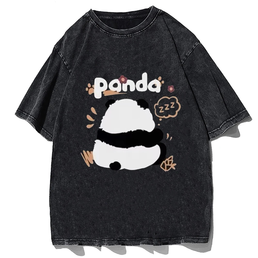 Vintage Washed Y2K Cartoon Cat T-Shirt for Summer